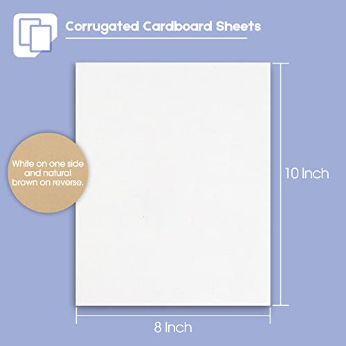 Image of Golden State Art 10 Pack 8x10 Corrugated Cardboard Sheets | 3mm Thick White Flat Square Inserts Layer Pads for Shipping, Mailing, Packaging or Art Crafts, Photo Backing (One-side White)