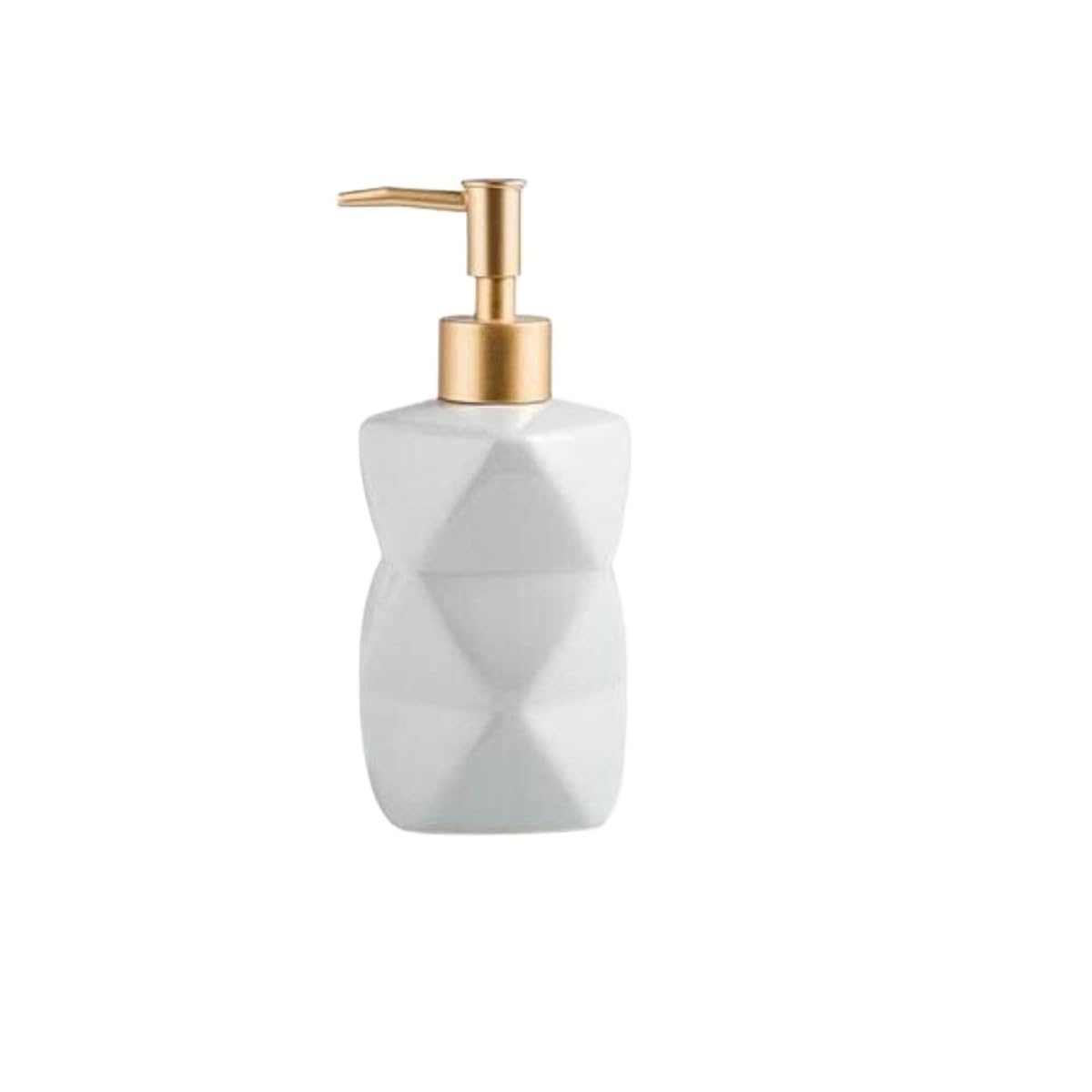 Dispenser Sapone Ricaricabile Distributore di Sapone Liquido in Ceramica Lavaggio Decorativo Dosatore Liquido(White)