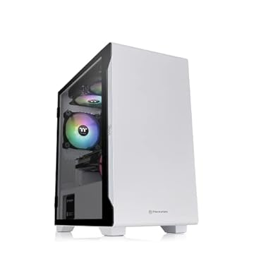 Thermaltake Capa para PC S100 TG Snow Edition CA-1Q9-00S6WN-00 CS7886 Vidro Temperado Mini Torre PC Branco com Painel de Porta Giratória