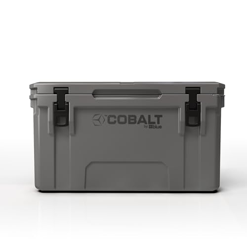 Cobalt 55 Quart Roto-Molded Super Ice Cooler | Large Ice Chest Holds Ice Up to 3 Days | (Gray)