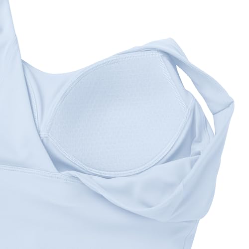 Image of ABOCIW Longline Sports Bra for Women V Back Wireless Padded Medium Support Yoga Bra Workout Crop Tank Tops