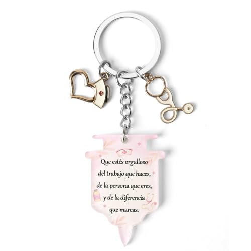 QWZify Regalos para Enfermeras Llavero Enfermera Accesorios, Llaveros de Acrílico Regalos para Medicos Llaveros de Enfermera Regalo para Enfermeras Regalo de Agradecimiento para Mujeres