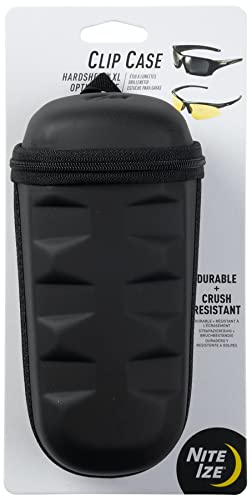 Nite Ize Estojo com clipe Hardshell XL Optics Case - Organizador de óculos de sol para viagem - Bolsa para óculos - Preto