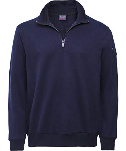 Paul and Shark Hombres Sudadera de algodón con Media Cremallera M Blue