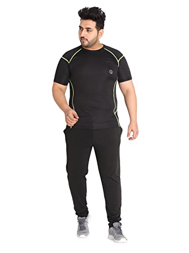 Image of CHKOKKO Men's Polyester Regular Fit Solid Sports T-Shirt