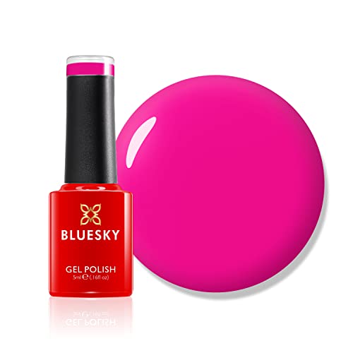 Bluesky Fuchsia Fumble Neon36 - Esmalte de uñas de gel, duradero, antidesconchones, 5 ml, tamaño mini, se debe secar bajo lámpara LED o UV, color rosa magenta