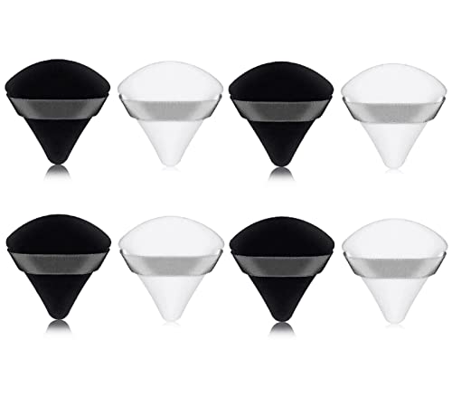 8 Pcs Triangle Powder Puffs, Reusable Triangle Sponges with Strap