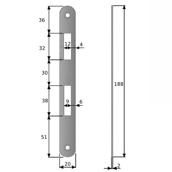 bricoleva.it Internal Door Lock, Door Lock, Door Locks with or Without Key Plate Plate (Patent Meeting, Satin Chrome) - Image 2