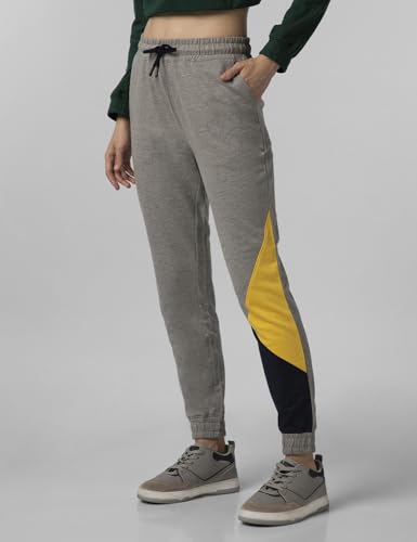 Image of FYLTR Women's Winter Assymetric Colourblock Joggers with Elasticated Waistband & Contrast Drawcord | Trackpants for Women | Winter Joggers for Women