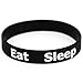 Pulsera Negra Eat Sleep Train Repeat - Silicona/Caucho para Hombres, Mujeres o niños - Deporte, Fitness, Culturismo, Crossfit, Entrenamiento, Gimnasio
