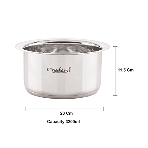 Image of neelam - CTIB142P Stainless Steel 14 22G Induction Bottom Tope, 3200 ml, Silver