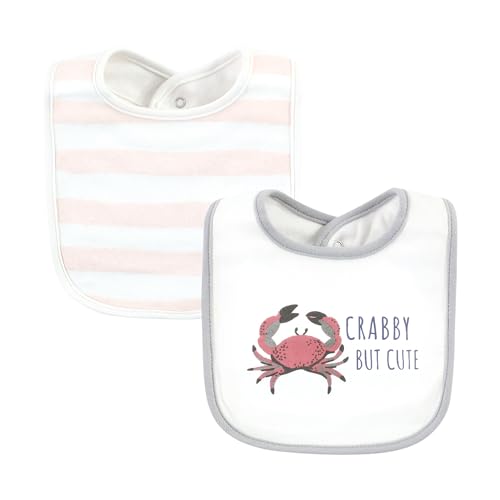 Image of Hudson Baby Unisex Baby Cotton Bibs, Girl Whale Shark, One Size