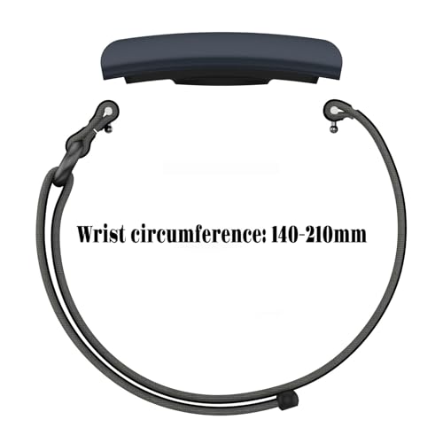 Image of Nylon Band Compatible with Amazfit Helio Fitness Tracker Strap, Adjustable Breathable Arm /Ankle Strap with Quick Release & Secure Hook-and-Loop Closure (Black Gray)
