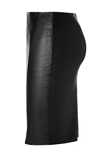 Women's Leather Skirt Genuine Soft Lambskin Leather Knee-Length Skirt RK0022