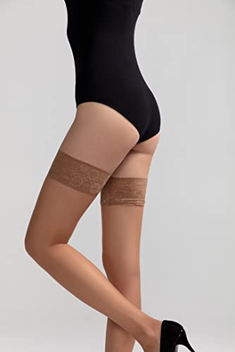 Elegant Sheer Stockings with Silicone Lace Top for Women