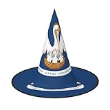PUYhgb Chapeau d'Halloween imprimé drapeau de l'État de Louisiane, léger pour fête d'Halloween/carnaval, taille unique