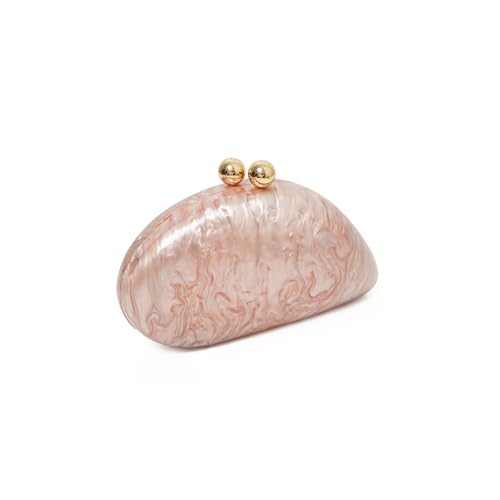 Image of Acrylic Shell Shaped Bag Luxury Marble Clutch Evening Purses for Women Glitter Handbag for Wedding Cocktail Party Prom