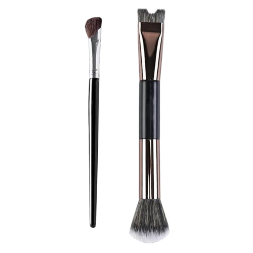 2 IN 1 Nose Contour Brush Set?Soft Texture??Easy To Use??Easy To Clean?U-Shaped Brush? Fluffy Contour For Makeup