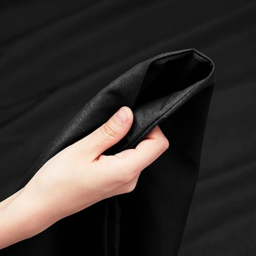 Image of BEVI - Home Premium Solid Plain Double Bedsheet Without Pillow Cover 300 TC Microfiber for Double Bed | Size (90 inch x 95 inch) Slate Black