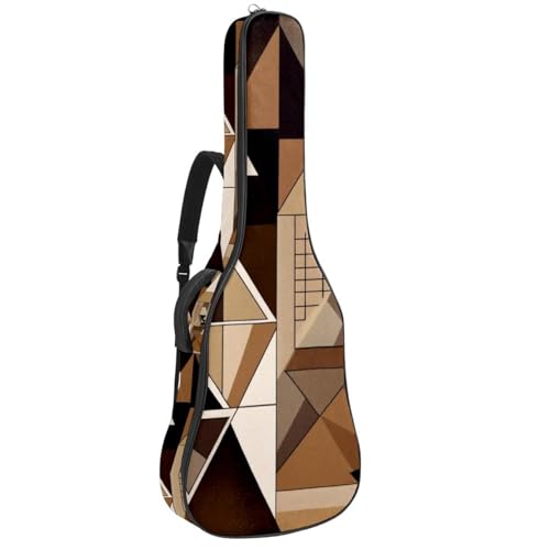 Housse de protection guitare acoustique au design abstrait marron