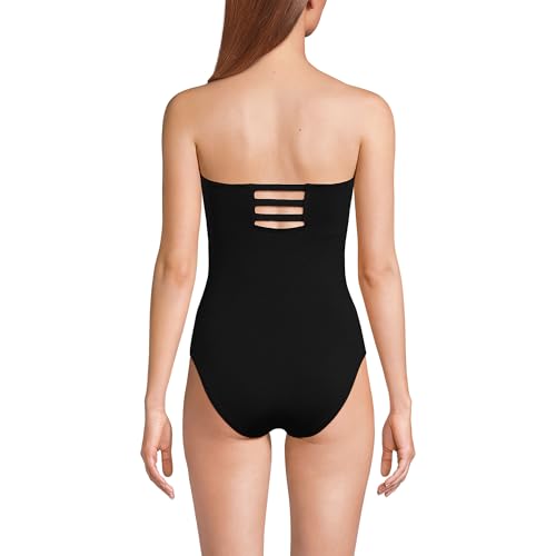 Lands' End Women's Chlorine Resistant Bandeau High Leg Strappy One Piece Swimsuit2