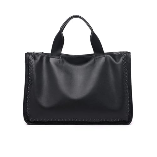 Sac d'ordinateur et porte-documents tissé en cuir pour homme d'affaires élégant