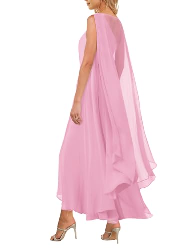 Image of Aisbei Women's Elegant One Shoulder A Line Flowy Maxi Dress Evening Gowns Party Formal Wedding Guest Dresses with Cape