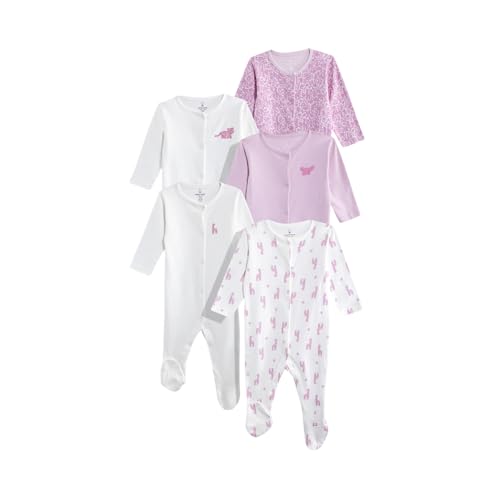 Image of Mothercare Sleepsuit Sleeveless Cotton Apple Print Pack of 5 Multicolour