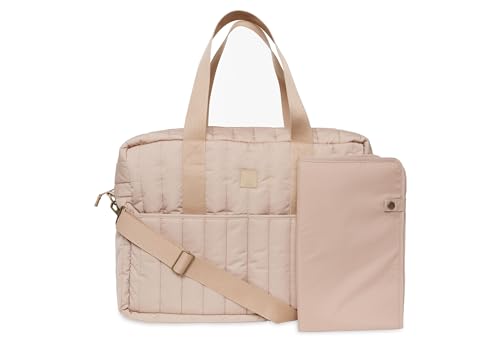 Jollein Wickeltasche Puffed Moos - Biscuit - Wasserabweisend -...