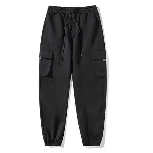 Men Sports Cargo Pants Drawstring Pockets Elastic Waist Long Trousers Outdoors Exercise Breathable Pants Comfy4