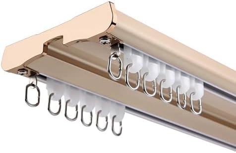 Heavy-Duty Ceiling Mount Curtain Track System - Double Row Rails for Room Dividers & Privacy Solutions in Open Spaces, Gray, 4.5m (14.8ft) - Durable & Versatile