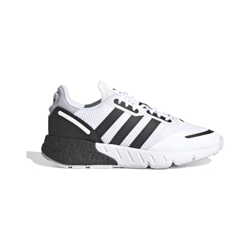 adidas Originals Zx 1K Boost Skate Shoe, White/Black/Halo Silver, 6 US Unisex Little Kid