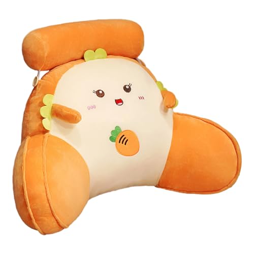 Almohada de lectura para cama – Cojín de cama extraíble de dibujos animados, almohada de apoyo suave, cómodo cojín de felpa con relleno de algodón transpirable y diseño ergonómico | Reposo para leer