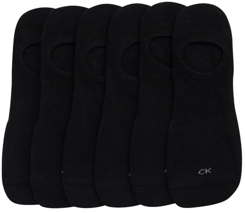 Calvin Klein Men's No-Show Cushion Sneaker Liner Socks - 6 Pack (One Size, Black)3