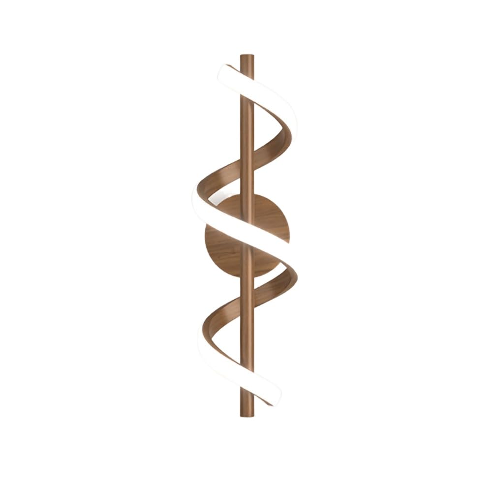 SEMANHUAOZ Bedroom Wood Grain Spiral Wall Lamp, Creative and Warm Living Room Sofa Background Wall Lamp, Nordic Art Corridor Aisle Lamp(Warm Light)