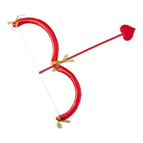 Cupid Bow and Arrow Set Halloween Cosplay Costume Accessories Dress up Party Favors (Red, One Size)