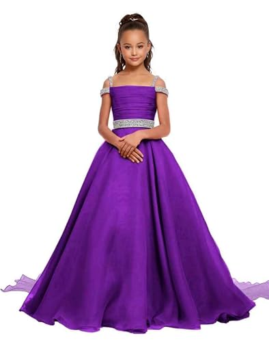LTW Off Shoulder Girls Pageant Dresses Beaded Sweet 16 Birthday Gown 15 Quinceanera Prom Flower Girl Dress