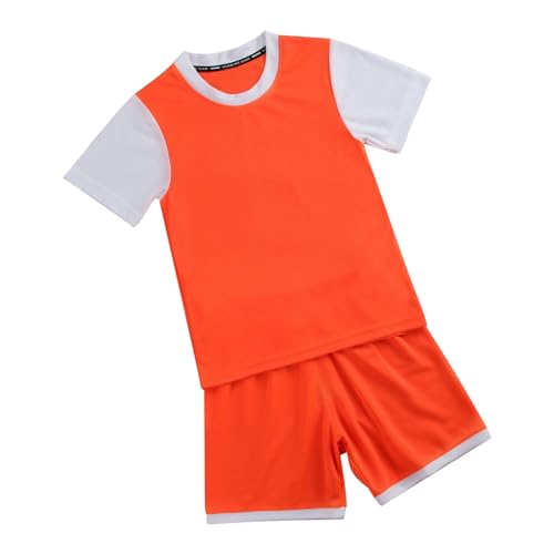 Generisch 2025 Ropa de baloncesto para niños, niñas, estudiantes de primaria secundaria, adulto, camiseta de entrenamiento deportivo competitivo para niños 140, naranja, 3-5 años