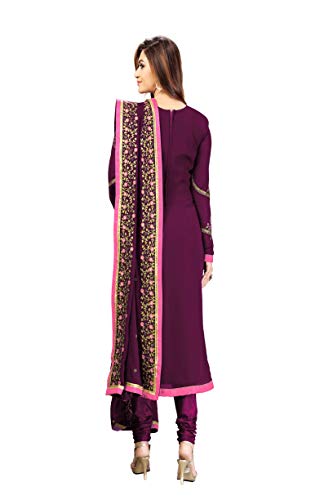 Image of TRENDMALLS Women's Georgette Embroidery Salwar Suit Set Kurta Pant with Dupatta