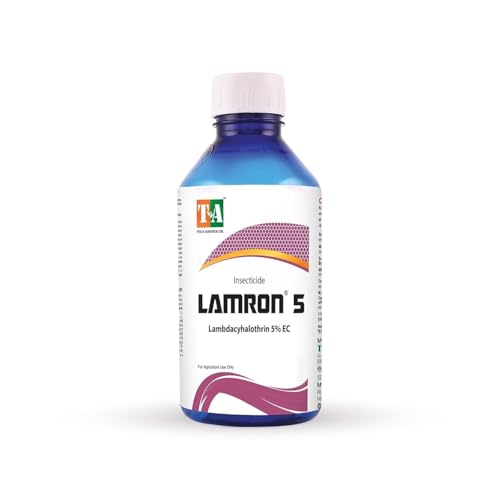 Titan Agritech Limited LAMRON 5 | Lambda Cyhalothrin 5% EC Broad Spectrum for Aphids Thrips Whiteflies Caterpillars in Vegetables Cotton Pulses and Other Crops - 250ml
