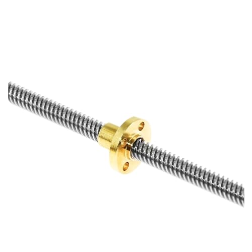 Metal Ball Screw nut T8 Lead Screw Trapezoidal Rod Lead CNC 3D Printer 2mm Length 100mm-400mm with Copper Nut(200mm)