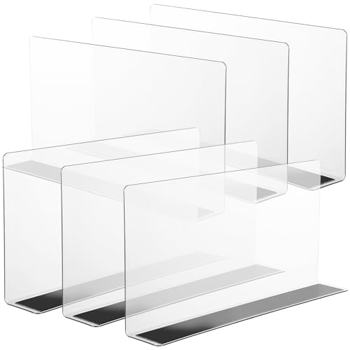 NOLITOY 6個 型透明シェルフディバイダー 強力磁付き棚仕切り 店舗用仕切り板 スーパー陳列棚用類整理用品