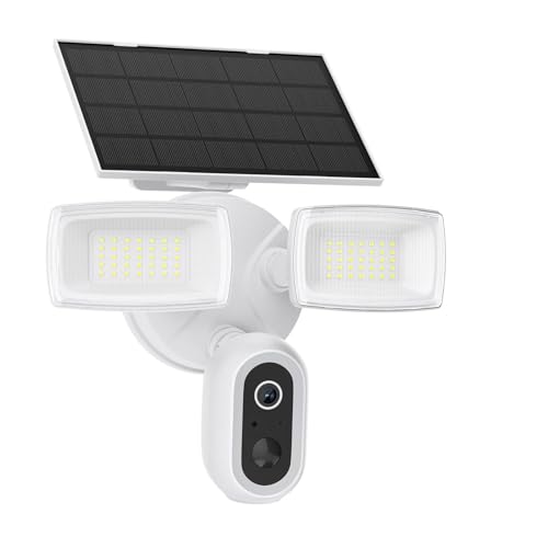 Onforu Solar Flood Light Camera 2K Wireless Outdoor Floodlight Security Cam with USB-C Rechargeable Motion Detection Color Night Vision 2.4GHz WiFi Siren 24/7 Recording Works with Alexa IP65