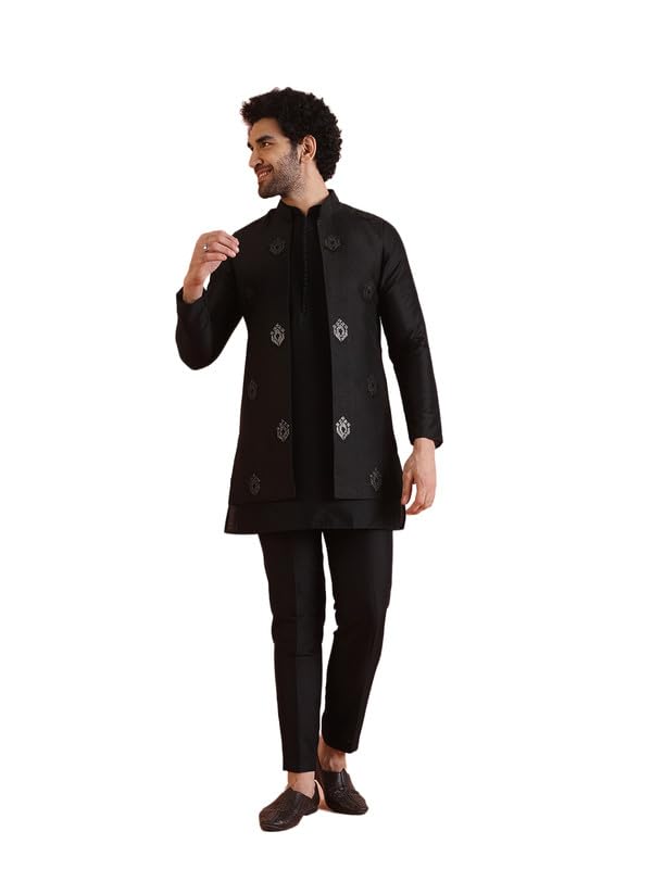 kisah Men's Cotton Embroidered Kurta with Nehru Jacket Set | Wedding Festive Ethnic-picture-19