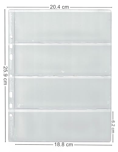 Collector 10 Seiten für das Banknotenalbum - Typ 4 - für DREI Notizen Folder Extra Refill Sheets Inserts Marke