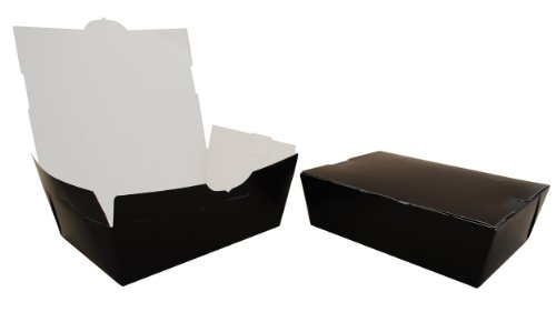 Southern Champion Tray 0753 #3 Champpak Classic Take-Out Container, Black Paperboard With Poly Coated Inside, 7-3/4" L X 5-1/2" W X 2-1/2" H (Case Of 200) #TOP2