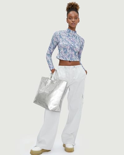 Image of Lushandy PVC Tote Bag for Women Jelly Beach Bag Top Handle Hobo Handbag | Water-Resistant, Wipe Clean, Lightweight
