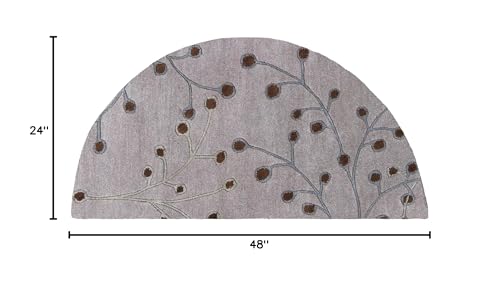 Mark&Day Wool Rugs, 2x4 Le Havre Cottage Medium Gray Hearth Area Rug, Grey Brown Carpet for Fireplace, Entryway, Bedroom or Living Room (2' x 4' Hearth) - Image 3