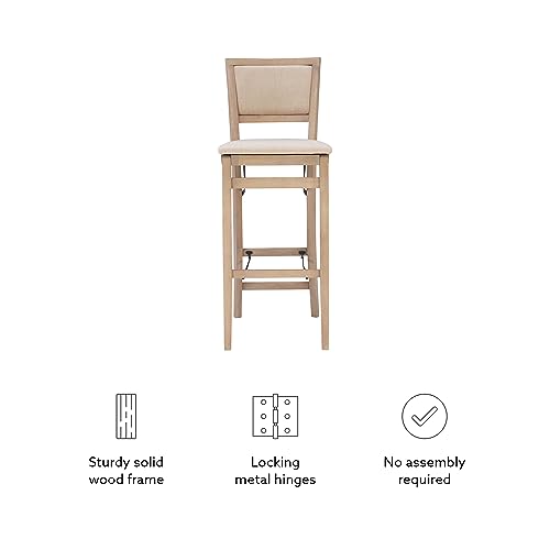Linon AMZN3239 Keira Natural Rustic Wooden Folding Barstool thumb #9
