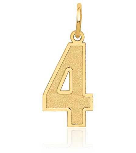 IceCarats 14K Solid Yellow Gold Medium Number 4 Necklace Chain Pendant Charm3